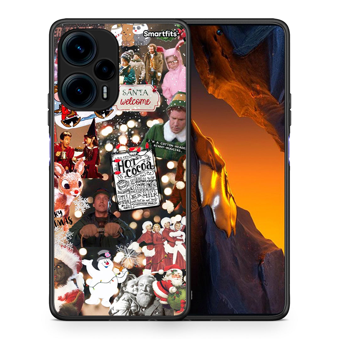 Θήκη Xiaomi Poco F5 5G Xmas Movies από τη Smartfits με σχέδιο στο πίσω μέρος και μαύρο περίβλημα | Xiaomi Poco F5 5G Xmas Movies Case with Colorful Back and Black Bezels