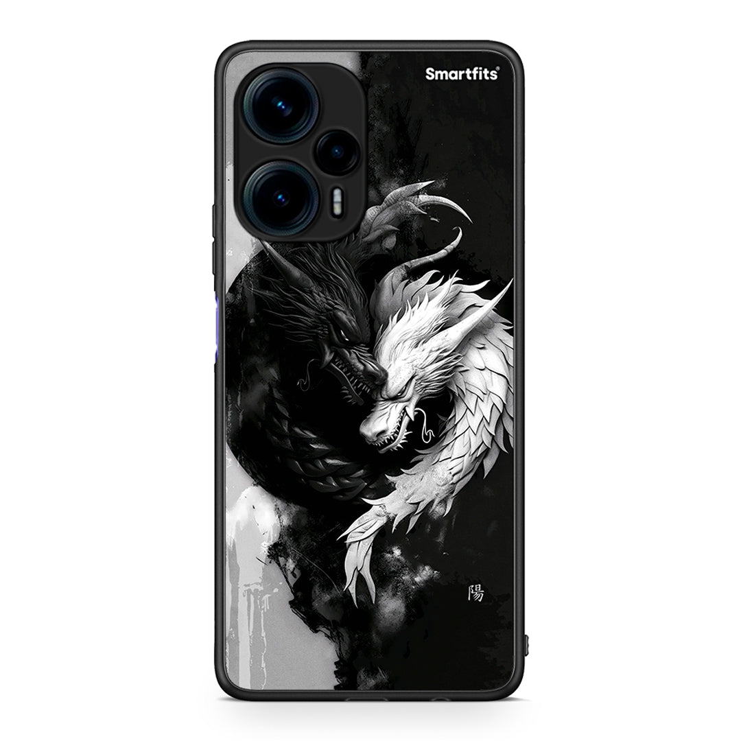 Θήκη Xiaomi Poco F5 5G Yin Yang από τη Smartfits με σχέδιο στο πίσω μέρος και μαύρο περίβλημα | Xiaomi Poco F5 5G Yin Yang Case with Colorful Back and Black Bezels