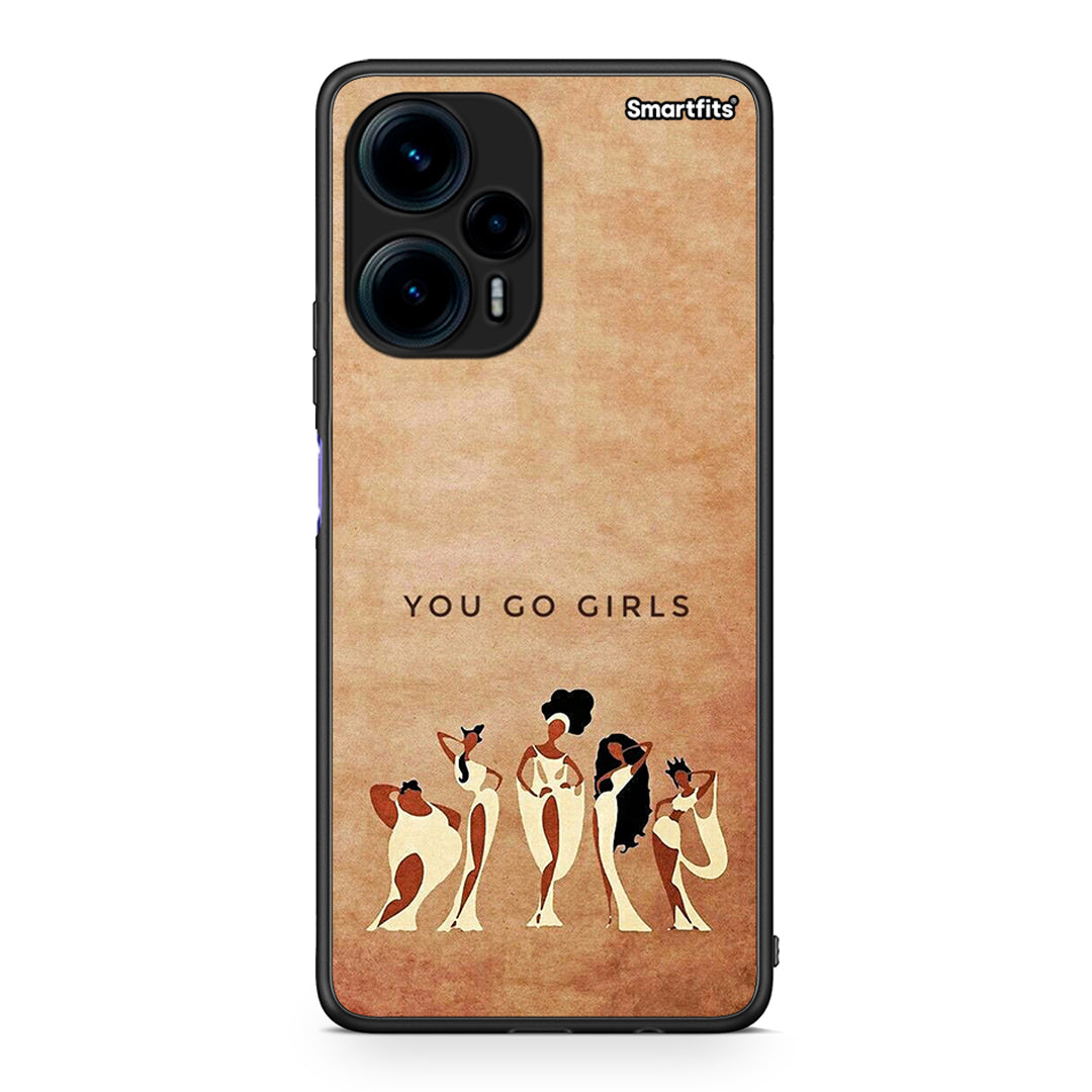 Θήκη Xiaomi Poco F5 5G You Go Girl από τη Smartfits με σχέδιο στο πίσω μέρος και μαύρο περίβλημα | Xiaomi Poco F5 5G You Go Girl Case with Colorful Back and Black Bezels