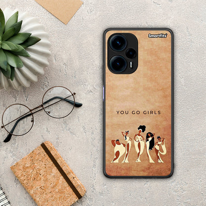 Θήκη Xiaomi Poco F5 5G You Go Girl από τη Smartfits με σχέδιο στο πίσω μέρος και μαύρο περίβλημα | Xiaomi Poco F5 5G You Go Girl Case with Colorful Back and Black Bezels