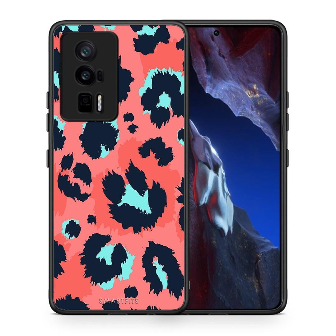 Θήκη Xiaomi Poco F5 Pro / Redmi K60 Pro Animal Pink Leopard από τη Smartfits με σχέδιο στο πίσω μέρος και μαύρο περίβλημα | Xiaomi Poco F5 Pro / Redmi K60 Pro Animal Pink Leopard Case with Colorful Back and Black Bezels