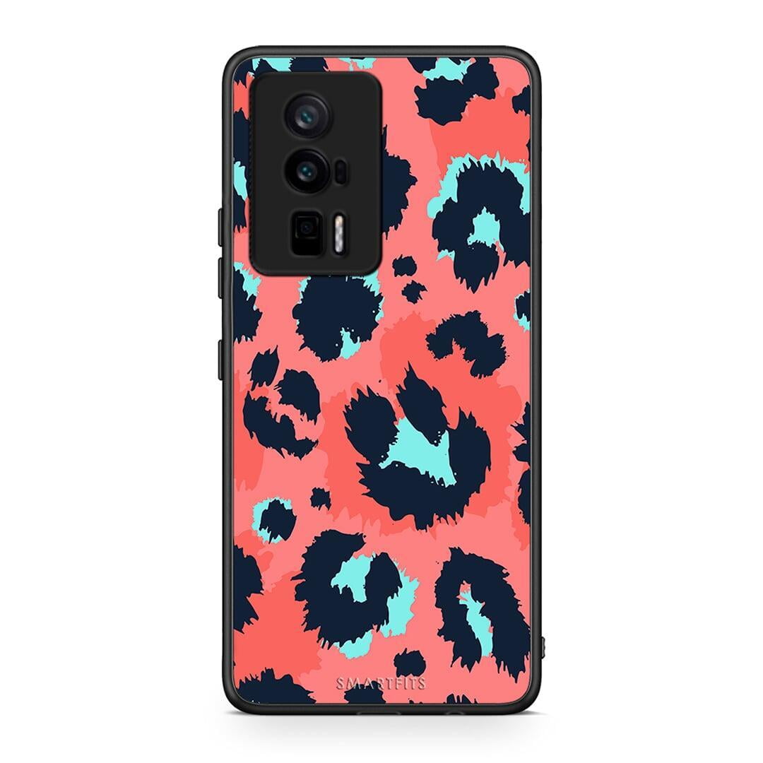 Θήκη Xiaomi Poco F5 Pro / Redmi K60 Pro Animal Pink Leopard από τη Smartfits με σχέδιο στο πίσω μέρος και μαύρο περίβλημα | Xiaomi Poco F5 Pro / Redmi K60 Pro Animal Pink Leopard Case with Colorful Back and Black Bezels