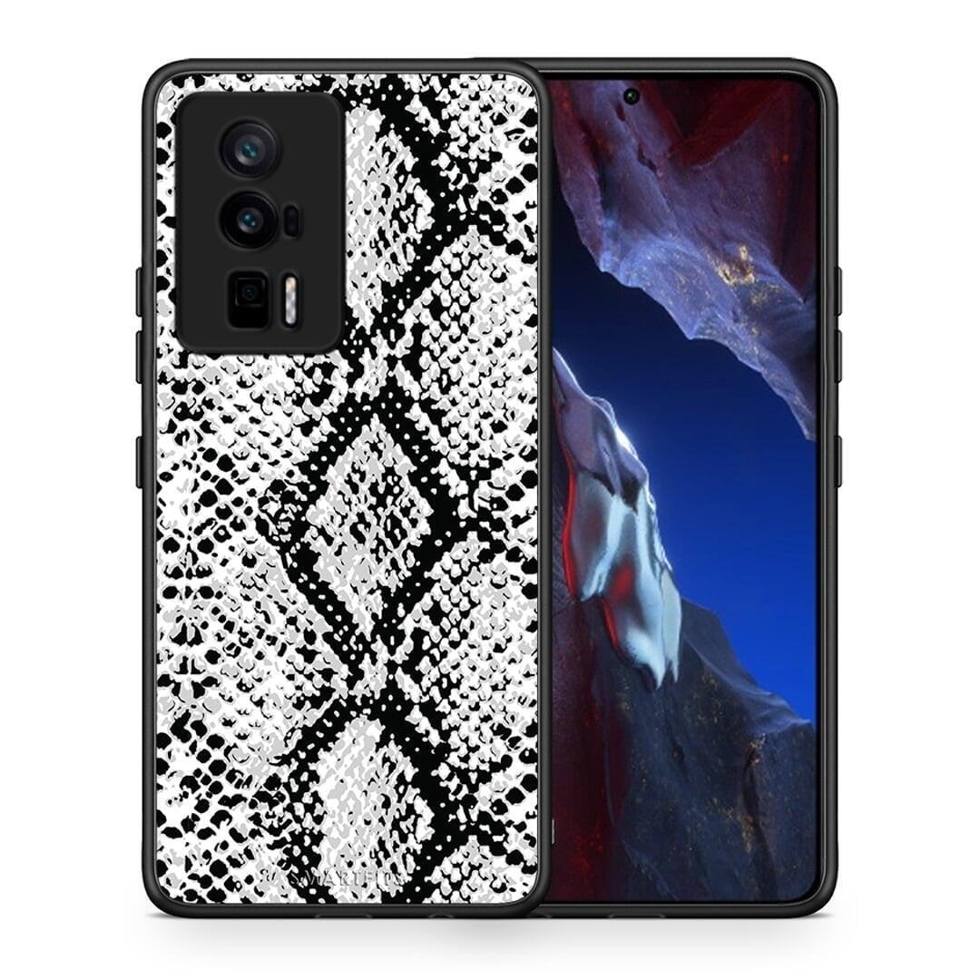 Θήκη Xiaomi Poco F5 Pro / Redmi K60 Pro Animal White Snake από τη Smartfits με σχέδιο στο πίσω μέρος και μαύρο περίβλημα | Xiaomi Poco F5 Pro / Redmi K60 Pro Animal White Snake Case with Colorful Back and Black Bezels