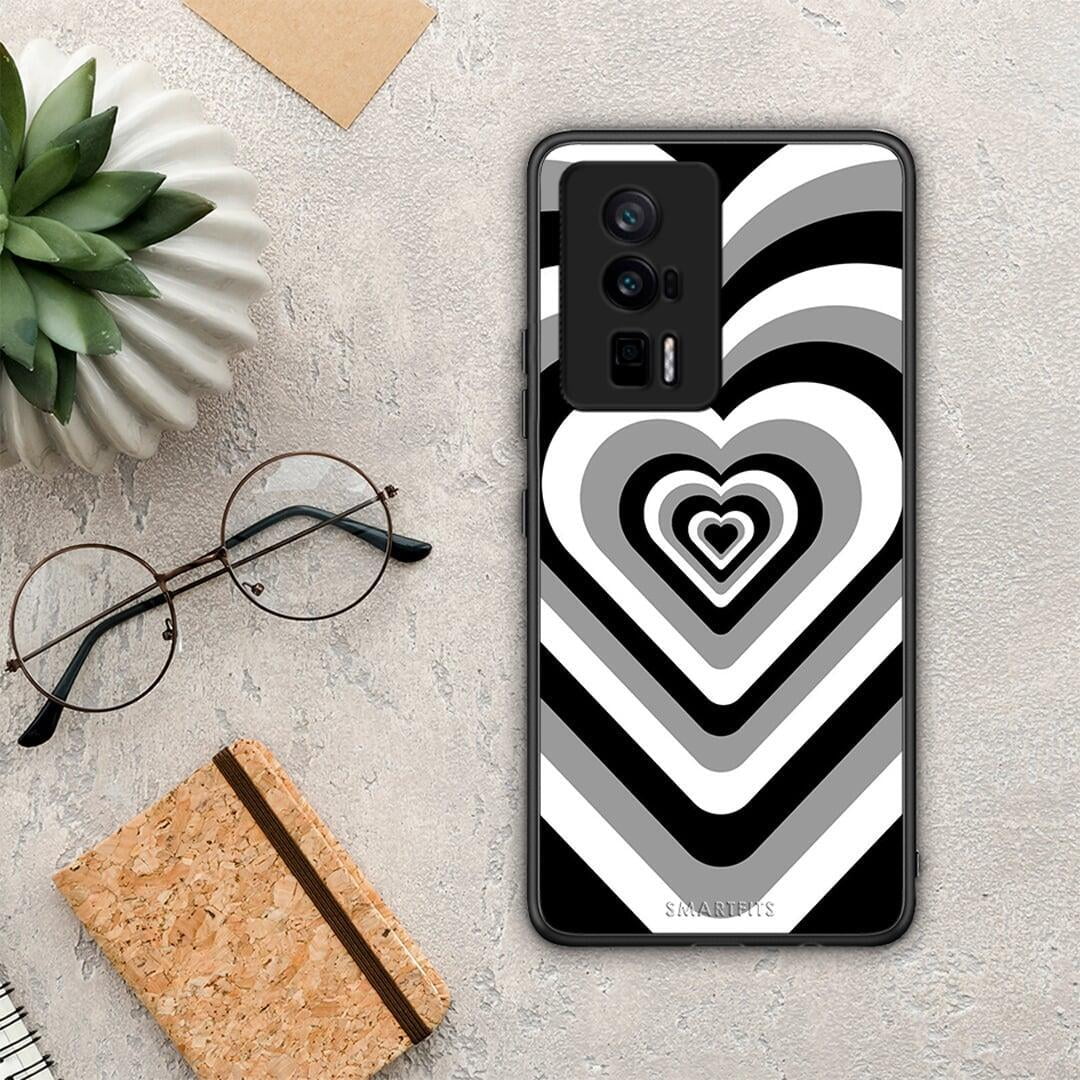 Θήκη Xiaomi Poco F5 Pro / Redmi K60 Pro Black Hearts από τη Smartfits με σχέδιο στο πίσω μέρος και μαύρο περίβλημα | Xiaomi Poco F5 Pro / Redmi K60 Pro Black Hearts Case with Colorful Back and Black Bezels