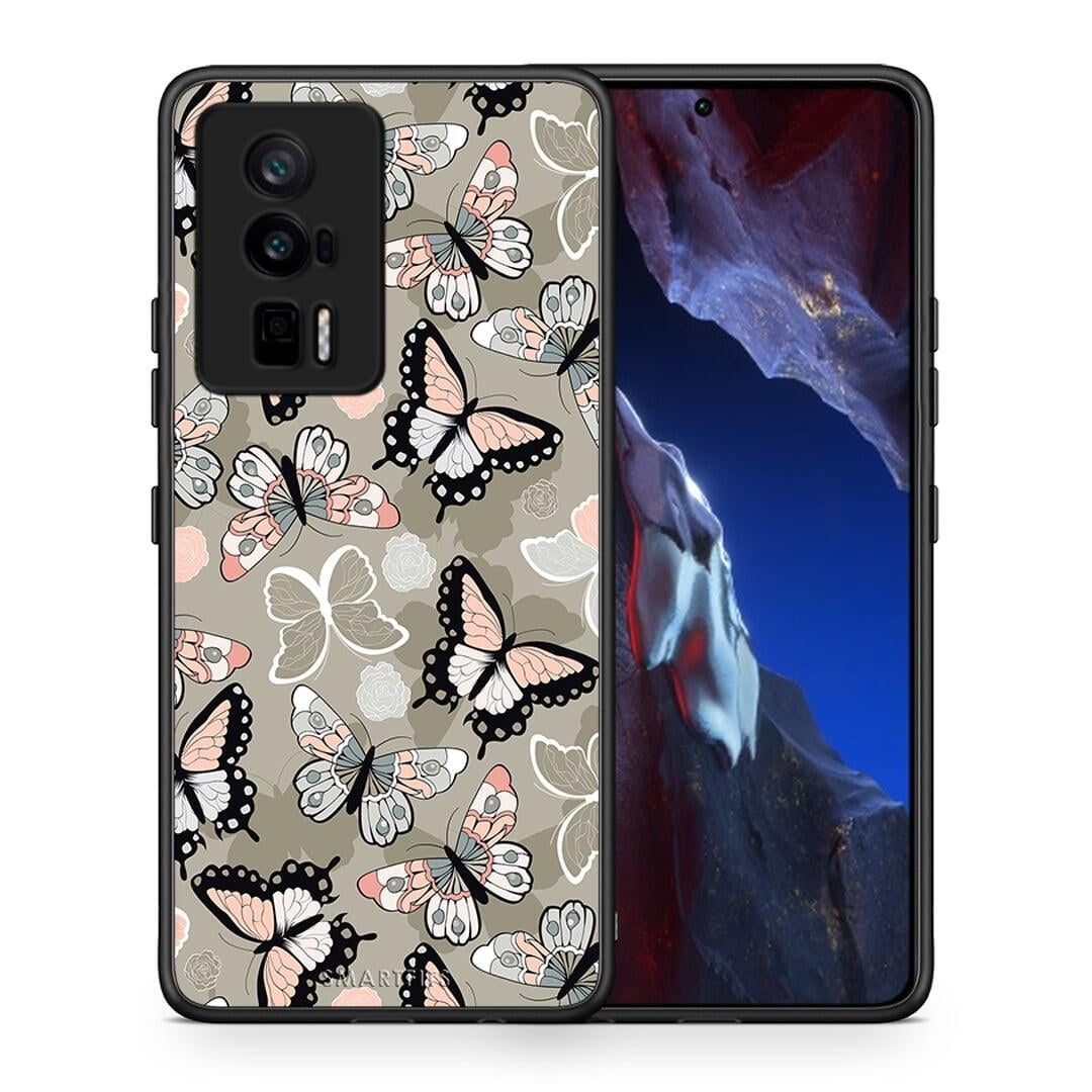 Θήκη Xiaomi Poco F5 Pro / Redmi K60 Pro Boho Butterflies από τη Smartfits με σχέδιο στο πίσω μέρος και μαύρο περίβλημα | Xiaomi Poco F5 Pro / Redmi K60 Pro Boho Butterflies Case with Colorful Back and Black Bezels