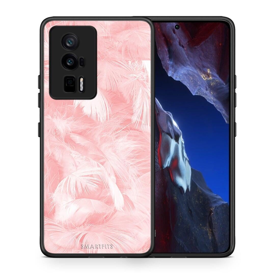 Θήκη Xiaomi Poco F5 Pro / Redmi K60 Pro Boho Pink Feather από τη Smartfits με σχέδιο στο πίσω μέρος και μαύρο περίβλημα | Xiaomi Poco F5 Pro / Redmi K60 Pro Boho Pink Feather Case with Colorful Back and Black Bezels