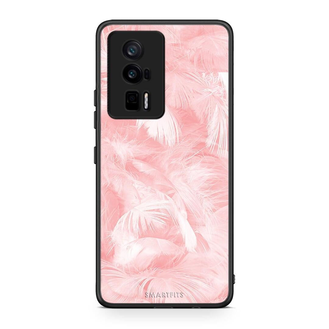 Θήκη Xiaomi Poco F5 Pro / Redmi K60 Pro Boho Pink Feather από τη Smartfits με σχέδιο στο πίσω μέρος και μαύρο περίβλημα | Xiaomi Poco F5 Pro / Redmi K60 Pro Boho Pink Feather Case with Colorful Back and Black Bezels