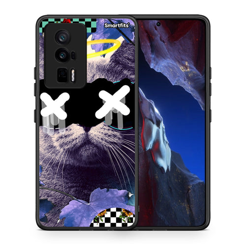 Θήκη Xiaomi Poco F5 Pro / Redmi K60 Pro Cat Collage από τη Smartfits με σχέδιο στο πίσω μέρος και μαύρο περίβλημα | Xiaomi Poco F5 Pro / Redmi K60 Pro Cat Collage Case with Colorful Back and Black Bezels