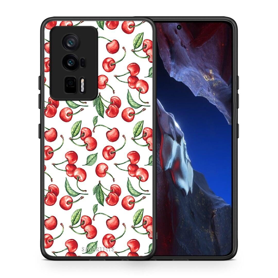 Θήκη Xiaomi Poco F5 Pro / Redmi K60 Pro Cherry Summer από τη Smartfits με σχέδιο στο πίσω μέρος και μαύρο περίβλημα | Xiaomi Poco F5 Pro / Redmi K60 Pro Cherry Summer Case with Colorful Back and Black Bezels