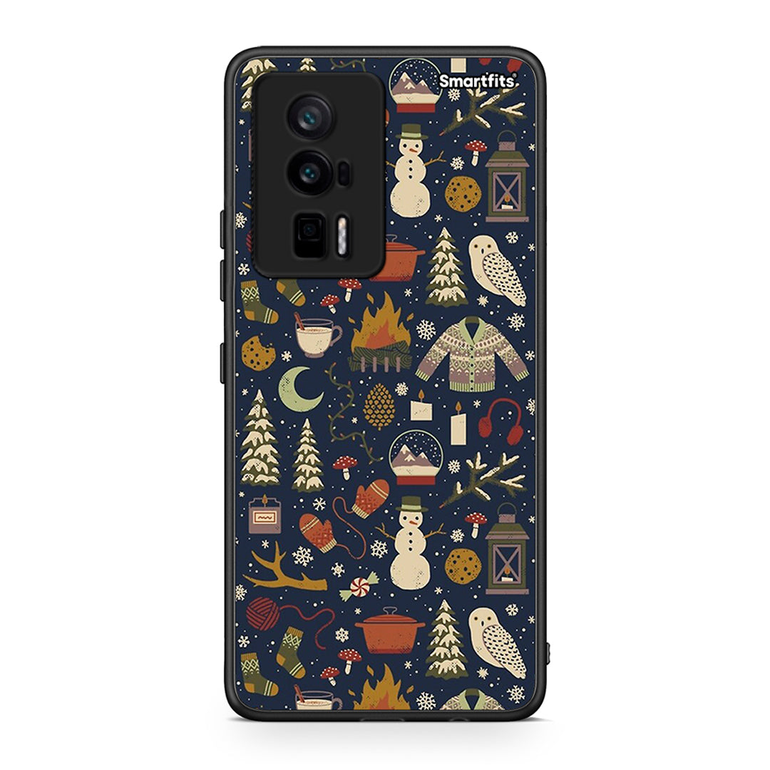 Θήκη Xiaomi Poco F5 Pro / Redmi K60 Pro Christmas Elements από τη Smartfits με σχέδιο στο πίσω μέρος και μαύρο περίβλημα | Xiaomi Poco F5 Pro / Redmi K60 Pro Christmas Elements Case with Colorful Back and Black Bezels