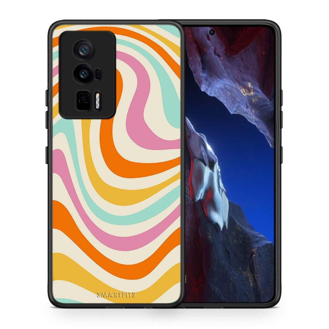 Θήκη Xiaomi Poco F5 Pro / Redmi K60 Pro Colourful Waves από τη Smartfits με σχέδιο στο πίσω μέρος και μαύρο περίβλημα | Xiaomi Poco F5 Pro / Redmi K60 Pro Colourful Waves Case with Colorful Back and Black Bezels