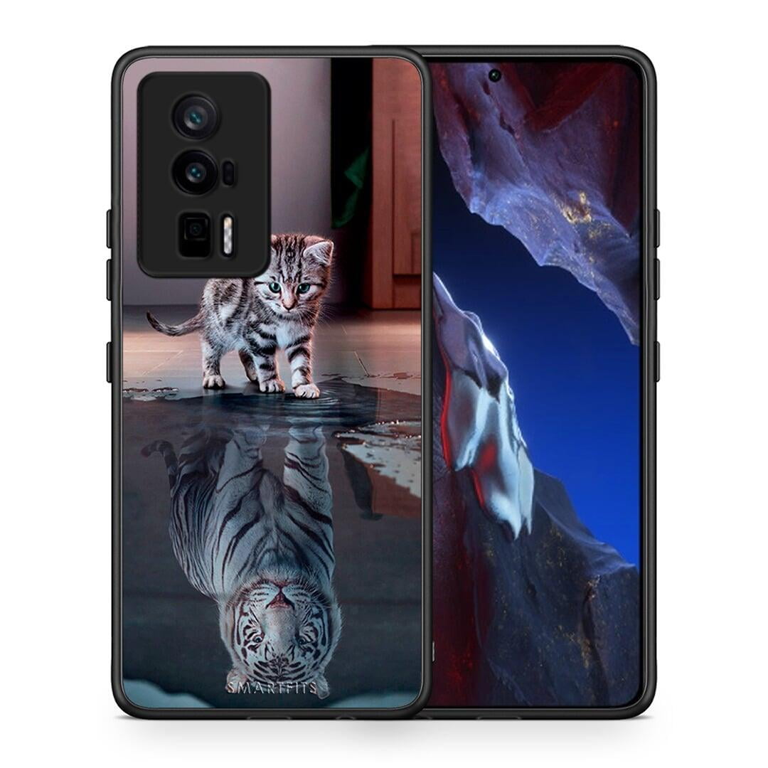 Θήκη Xiaomi Poco F5 Pro / Redmi K60 Pro Cute Tiger από τη Smartfits με σχέδιο στο πίσω μέρος και μαύρο περίβλημα | Xiaomi Poco F5 Pro / Redmi K60 Pro Cute Tiger Case with Colorful Back and Black Bezels