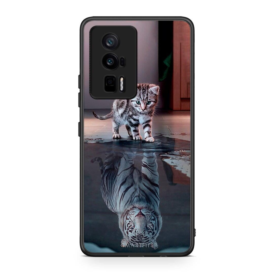 Θήκη Xiaomi Poco F5 Pro / Redmi K60 Pro Cute Tiger από τη Smartfits με σχέδιο στο πίσω μέρος και μαύρο περίβλημα | Xiaomi Poco F5 Pro / Redmi K60 Pro Cute Tiger Case with Colorful Back and Black Bezels