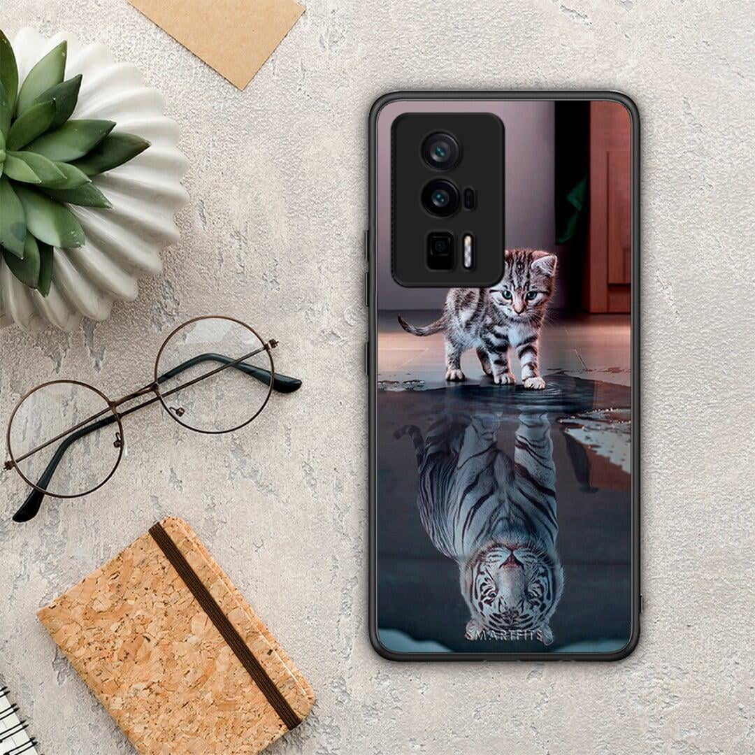 Θήκη Xiaomi Poco F5 Pro / Redmi K60 Pro Cute Tiger από τη Smartfits με σχέδιο στο πίσω μέρος και μαύρο περίβλημα | Xiaomi Poco F5 Pro / Redmi K60 Pro Cute Tiger Case with Colorful Back and Black Bezels