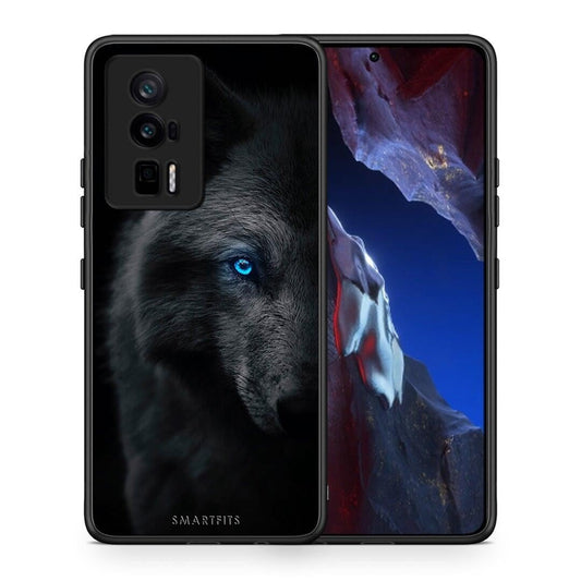 Θήκη Xiaomi Poco F5 Pro / Redmi K60 Pro Dark Wolf από τη Smartfits με σχέδιο στο πίσω μέρος και μαύρο περίβλημα | Xiaomi Poco F5 Pro / Redmi K60 Pro Dark Wolf Case with Colorful Back and Black Bezels