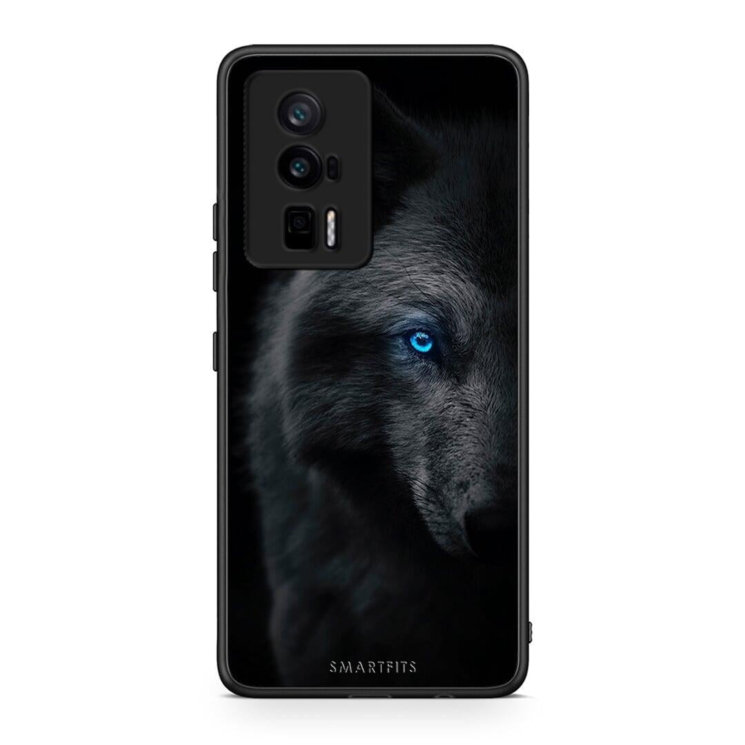 Θήκη Xiaomi Poco F5 Pro / Redmi K60 Pro Dark Wolf από τη Smartfits με σχέδιο στο πίσω μέρος και μαύρο περίβλημα | Xiaomi Poco F5 Pro / Redmi K60 Pro Dark Wolf Case with Colorful Back and Black Bezels