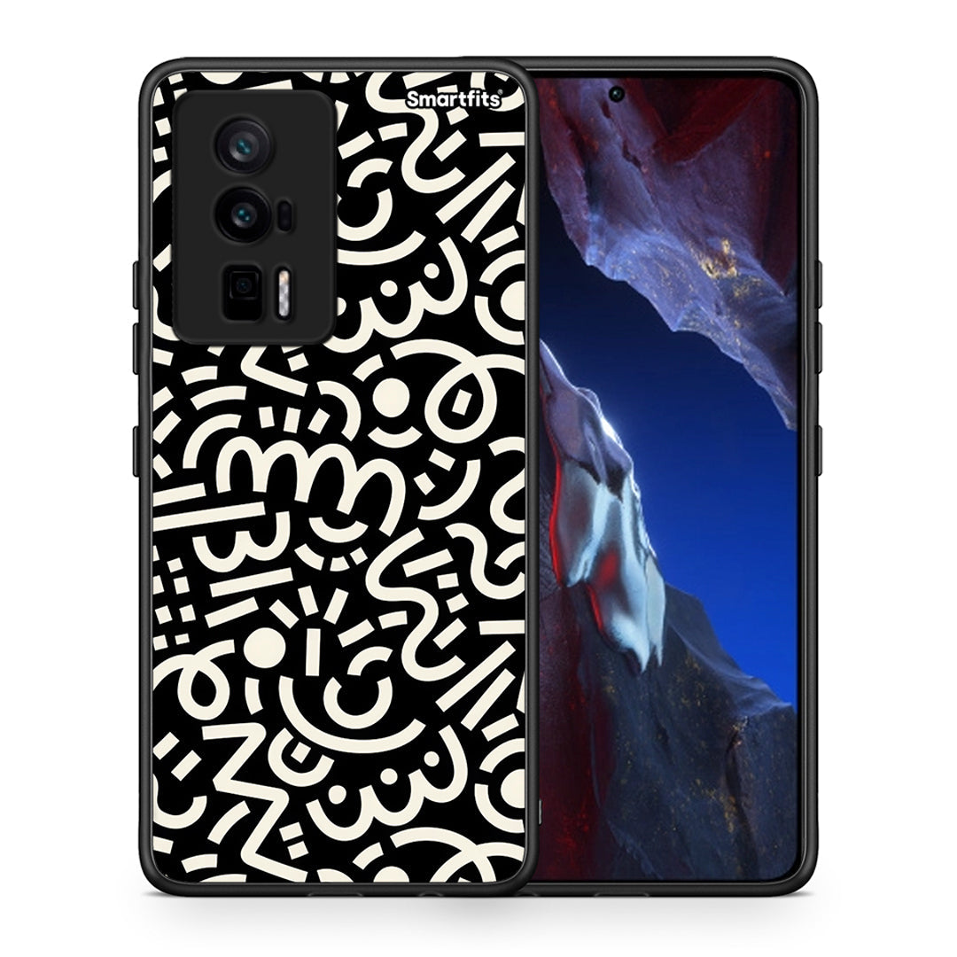 Θήκη Xiaomi Poco F5 Pro / Redmi K60 Pro Doodle Art από τη Smartfits με σχέδιο στο πίσω μέρος και μαύρο περίβλημα | Xiaomi Poco F5 Pro / Redmi K60 Pro Doodle Art Case with Colorful Back and Black Bezels