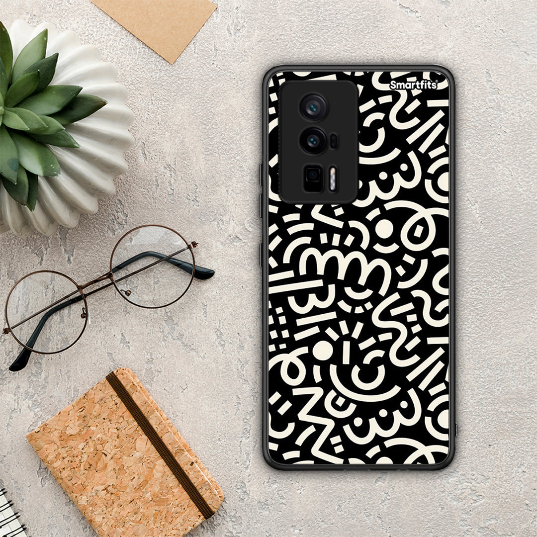 Θήκη Xiaomi Poco F5 Pro / Redmi K60 Pro Doodle Art από τη Smartfits με σχέδιο στο πίσω μέρος και μαύρο περίβλημα | Xiaomi Poco F5 Pro / Redmi K60 Pro Doodle Art Case with Colorful Back and Black Bezels