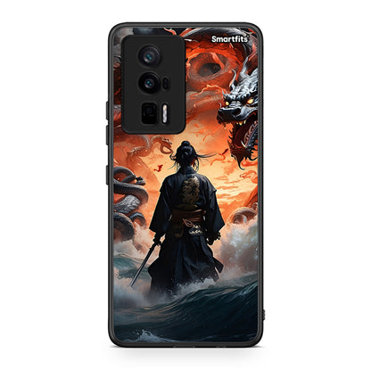 Θήκη Xiaomi Poco F5 Pro / Redmi K60 Pro Dragons Fight από τη Smartfits με σχέδιο στο πίσω μέρος και μαύρο περίβλημα | Xiaomi Poco F5 Pro / Redmi K60 Pro Dragons Fight Case with Colorful Back and Black Bezels