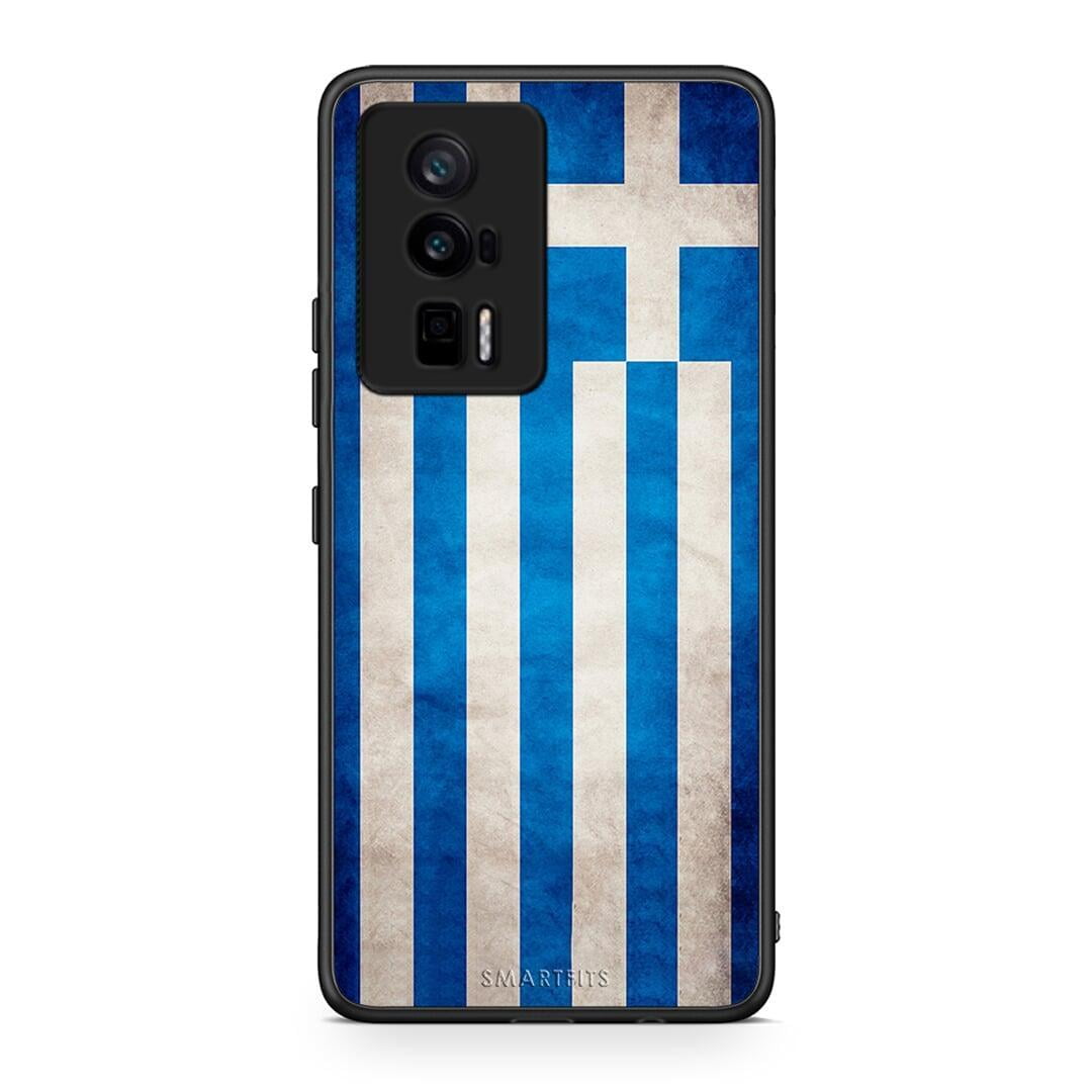 Θήκη Xiaomi Poco F5 Pro / Redmi K60 Pro Flag Greek από τη Smartfits με σχέδιο στο πίσω μέρος και μαύρο περίβλημα | Xiaomi Poco F5 Pro / Redmi K60 Pro Flag Greek Case with Colorful Back and Black Bezels