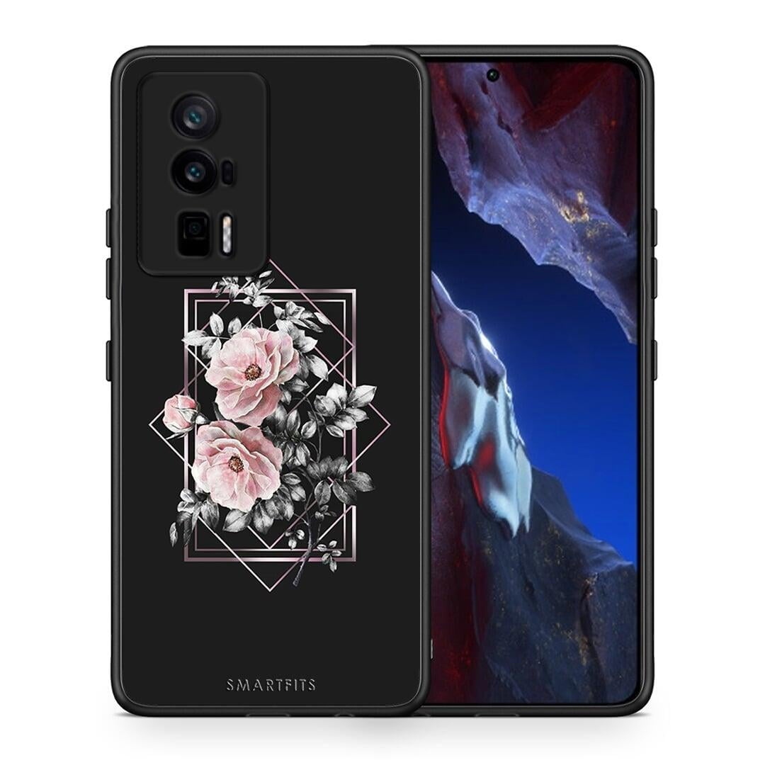 Θήκη Xiaomi Poco F5 Pro / Redmi K60 Pro Flower Frame από τη Smartfits με σχέδιο στο πίσω μέρος και μαύρο περίβλημα | Xiaomi Poco F5 Pro / Redmi K60 Pro Flower Frame Case with Colorful Back and Black Bezels