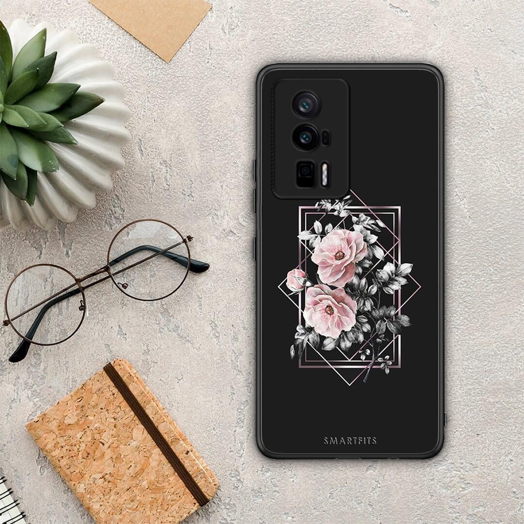 Θήκη Xiaomi Poco F5 Pro / Redmi K60 Pro Flower Frame από τη Smartfits με σχέδιο στο πίσω μέρος και μαύρο περίβλημα | Xiaomi Poco F5 Pro / Redmi K60 Pro Flower Frame Case with Colorful Back and Black Bezels