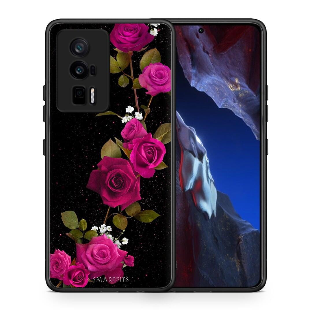 Θήκη Xiaomi Poco F5 Pro / Redmi K60 Pro Flower Red Roses από τη Smartfits με σχέδιο στο πίσω μέρος και μαύρο περίβλημα | Xiaomi Poco F5 Pro / Redmi K60 Pro Flower Red Roses Case with Colorful Back and Black Bezels