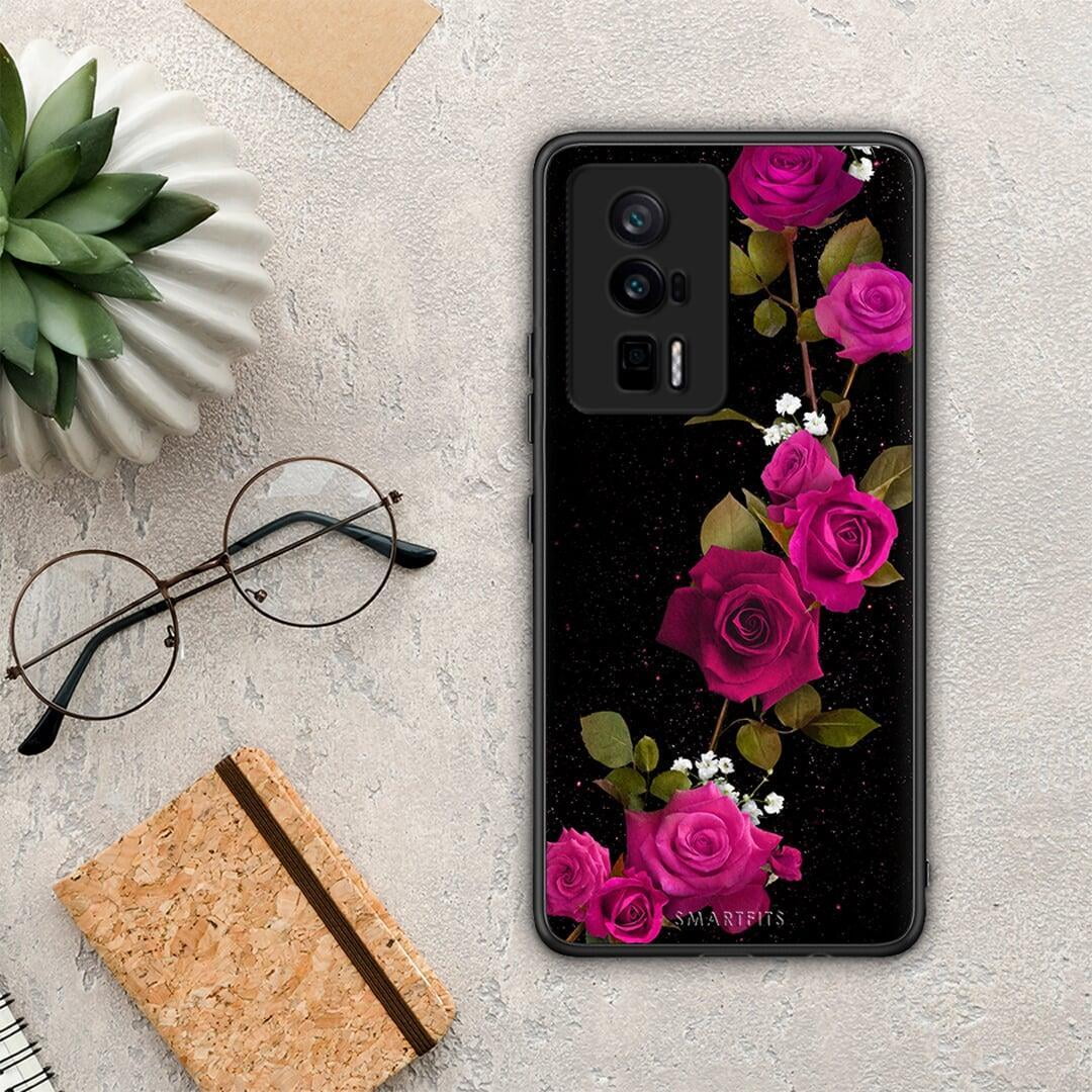 Θήκη Xiaomi Poco F5 Pro / Redmi K60 Pro Flower Red Roses από τη Smartfits με σχέδιο στο πίσω μέρος και μαύρο περίβλημα | Xiaomi Poco F5 Pro / Redmi K60 Pro Flower Red Roses Case with Colorful Back and Black Bezels