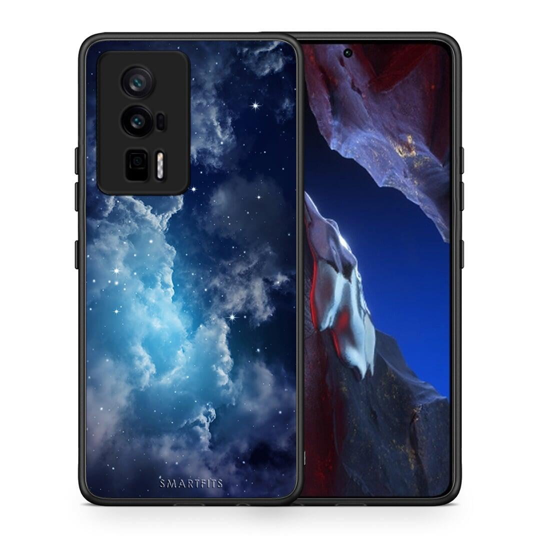 Θήκη Xiaomi Poco F5 Pro / Redmi K60 Pro Galactic Blue Sky από τη Smartfits με σχέδιο στο πίσω μέρος και μαύρο περίβλημα | Xiaomi Poco F5 Pro / Redmi K60 Pro Galactic Blue Sky Case with Colorful Back and Black Bezels