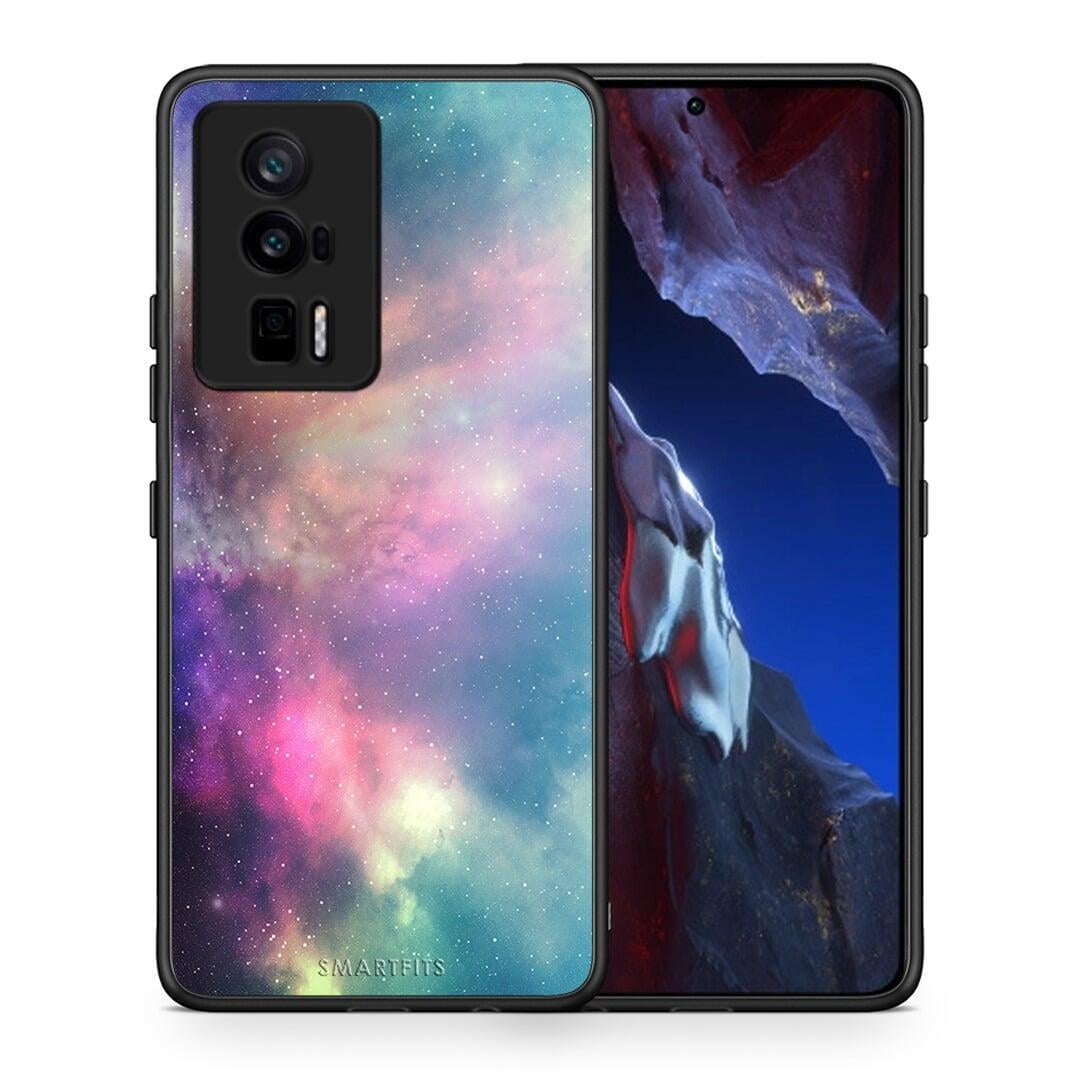 Θήκη Xiaomi Poco F5 Pro / Redmi K60 Pro Galactic Rainbow από τη Smartfits με σχέδιο στο πίσω μέρος και μαύρο περίβλημα | Xiaomi Poco F5 Pro / Redmi K60 Pro Galactic Rainbow Case with Colorful Back and Black Bezels