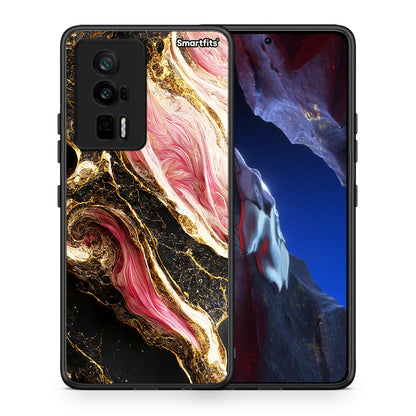 Θήκη Xiaomi Poco F5 Pro / Redmi K60 Pro Glamorous Pink Marble από τη Smartfits με σχέδιο στο πίσω μέρος και μαύρο περίβλημα | Xiaomi Poco F5 Pro / Redmi K60 Pro Glamorous Pink Marble Case with Colorful Back and Black Bezels