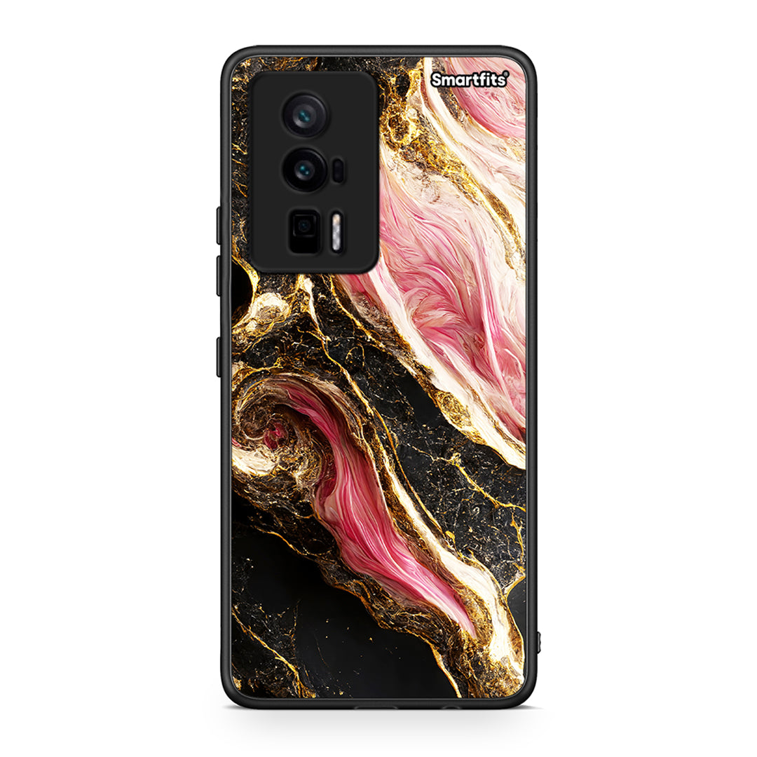 Θήκη Xiaomi Poco F5 Pro / Redmi K60 Pro Glamorous Pink Marble από τη Smartfits με σχέδιο στο πίσω μέρος και μαύρο περίβλημα | Xiaomi Poco F5 Pro / Redmi K60 Pro Glamorous Pink Marble Case with Colorful Back and Black Bezels