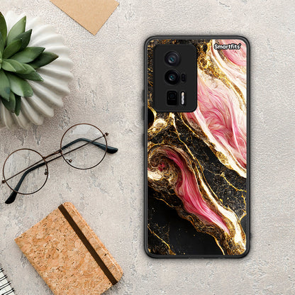 Θήκη Xiaomi Poco F5 Pro / Redmi K60 Pro Glamorous Pink Marble από τη Smartfits με σχέδιο στο πίσω μέρος και μαύρο περίβλημα | Xiaomi Poco F5 Pro / Redmi K60 Pro Glamorous Pink Marble Case with Colorful Back and Black Bezels