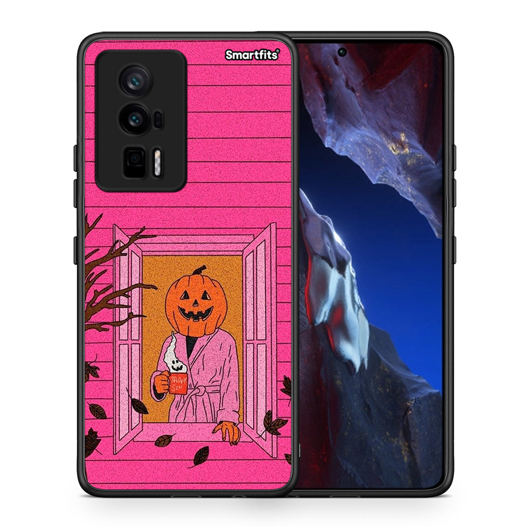 Θήκη Xiaomi Poco F5 Pro / Redmi K60 Pro Halloween Pumpkin Lady από τη Smartfits με σχέδιο στο πίσω μέρος και μαύρο περίβλημα | Xiaomi Poco F5 Pro / Redmi K60 Pro Halloween Pumpkin Lady Case with Colorful Back and Black Bezels