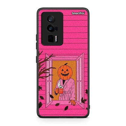Θήκη Xiaomi Poco F5 Pro / Redmi K60 Pro Halloween Pumpkin Lady από τη Smartfits με σχέδιο στο πίσω μέρος και μαύρο περίβλημα | Xiaomi Poco F5 Pro / Redmi K60 Pro Halloween Pumpkin Lady Case with Colorful Back and Black Bezels