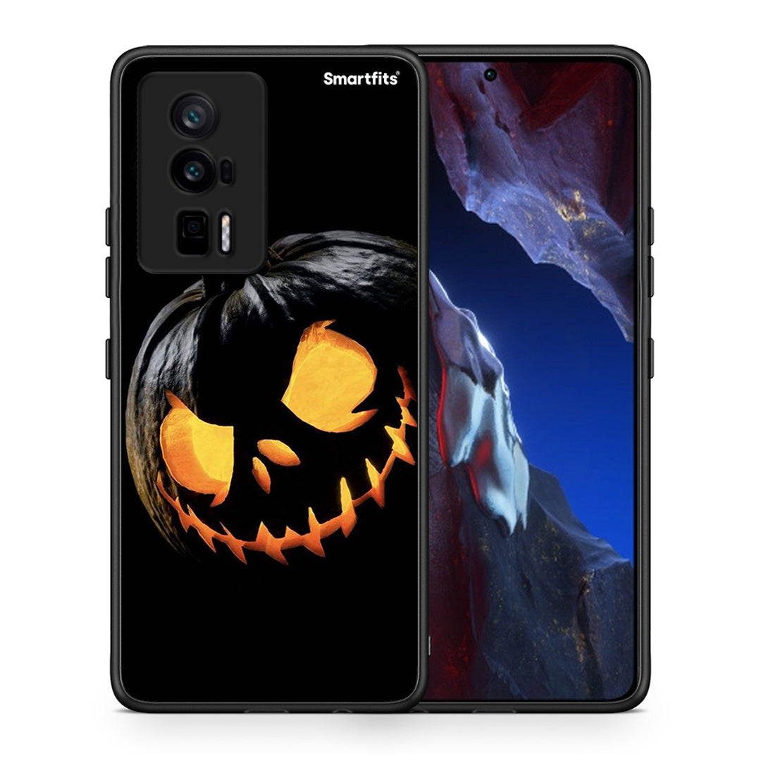 Θήκη Xiaomi Poco F5 Pro / Redmi K60 Pro Halloween Scary Pumpkin από τη Smartfits με σχέδιο στο πίσω μέρος και μαύρο περίβλημα | Xiaomi Poco F5 Pro / Redmi K60 Pro Halloween Scary Pumpkin Case with Colorful Back and Black Bezels