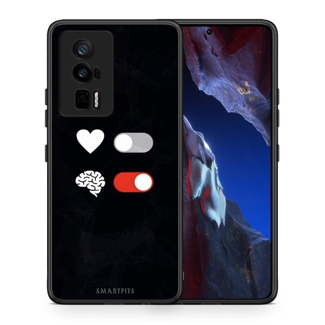 Θήκη Xiaomi Poco F5 Pro / Redmi K60 Pro Heart Vs Brain από τη Smartfits με σχέδιο στο πίσω μέρος και μαύρο περίβλημα | Xiaomi Poco F5 Pro / Redmi K60 Pro Heart Vs Brain Case with Colorful Back and Black Bezels