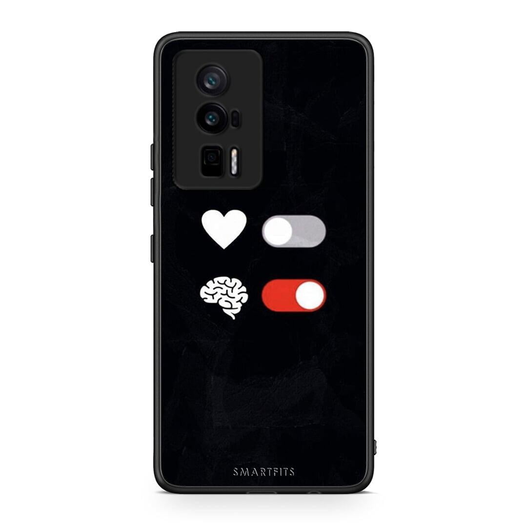 Θήκη Xiaomi Poco F5 Pro / Redmi K60 Pro Heart Vs Brain από τη Smartfits με σχέδιο στο πίσω μέρος και μαύρο περίβλημα | Xiaomi Poco F5 Pro / Redmi K60 Pro Heart Vs Brain Case with Colorful Back and Black Bezels