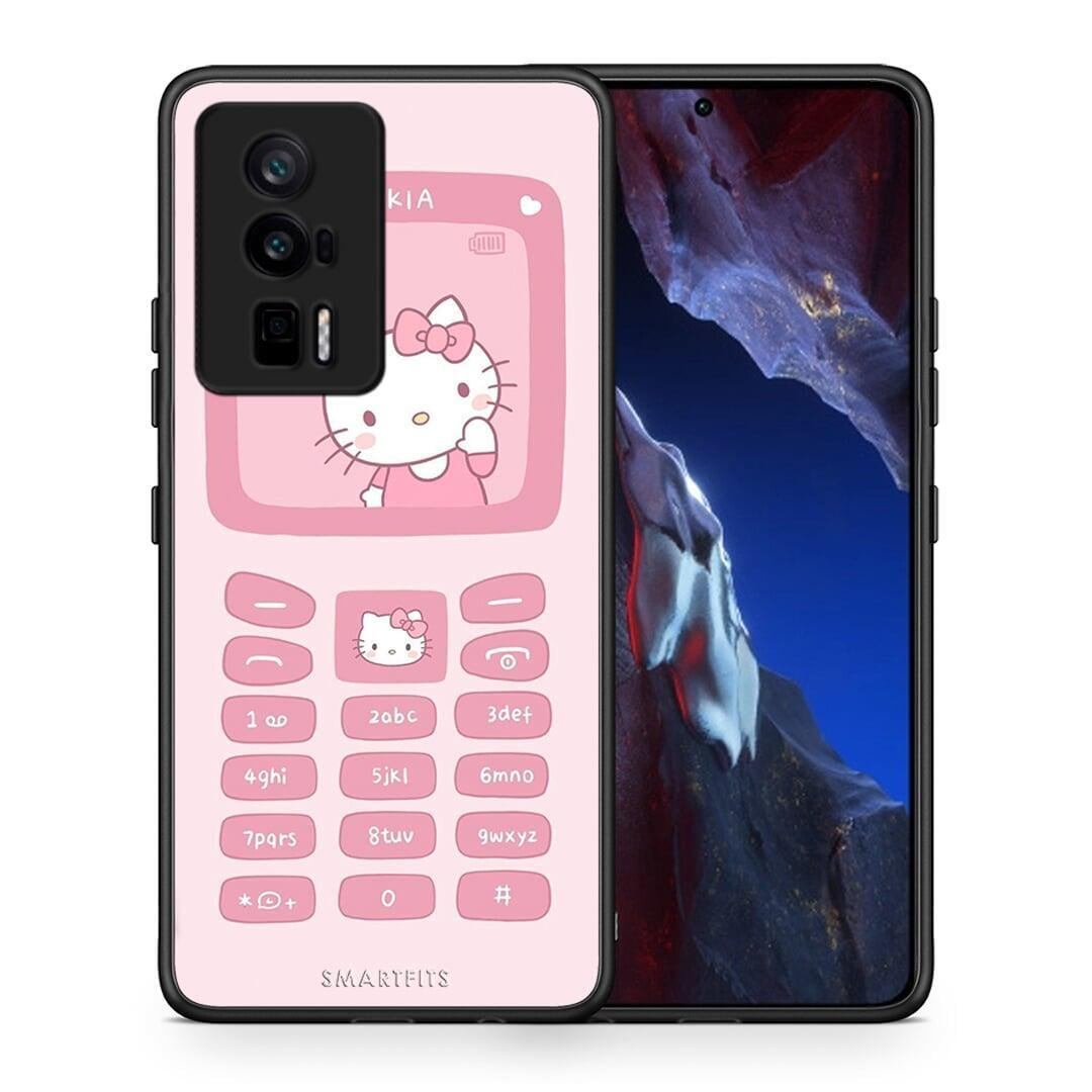 Θήκη Xiaomi Poco F5 Pro / Redmi K60 Pro Hello Kitten από τη Smartfits με σχέδιο στο πίσω μέρος και μαύρο περίβλημα | Xiaomi Poco F5 Pro / Redmi K60 Pro Hello Kitten Case with Colorful Back and Black Bezels