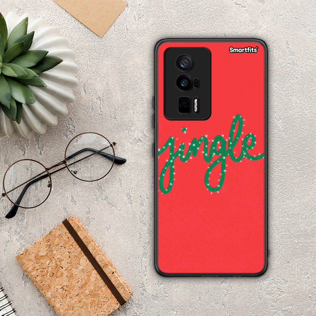 Θήκη Xiaomi Poco F5 Pro / Redmi K60 Pro Jingle Xmas από τη Smartfits με σχέδιο στο πίσω μέρος και μαύρο περίβλημα | Xiaomi Poco F5 Pro / Redmi K60 Pro Jingle Xmas Case with Colorful Back and Black Bezels