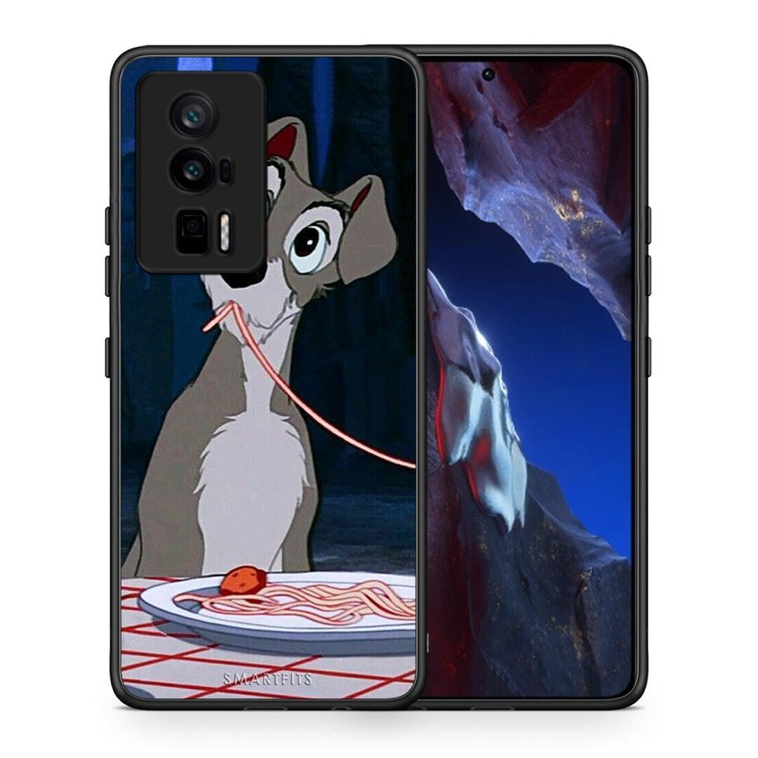 Θήκη Xiaomi Poco F5 Pro / Redmi K60 Pro Lady And Tramp 1 από τη Smartfits με σχέδιο στο πίσω μέρος και μαύρο περίβλημα | Xiaomi Poco F5 Pro / Redmi K60 Pro Lady And Tramp 1 Case with Colorful Back and Black Bezels