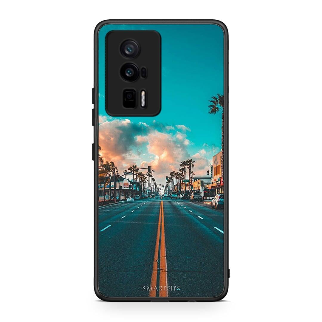 Θήκη Xiaomi Poco F5 Pro / Redmi K60 Pro Landscape City από τη Smartfits με σχέδιο στο πίσω μέρος και μαύρο περίβλημα | Xiaomi Poco F5 Pro / Redmi K60 Pro Landscape City Case with Colorful Back and Black Bezels