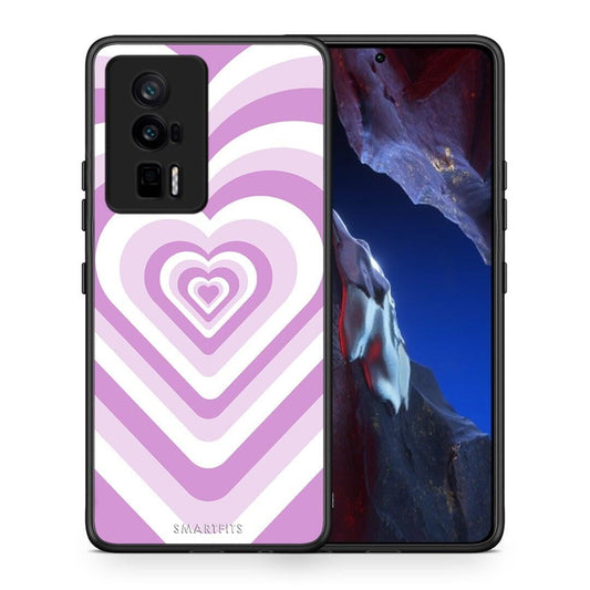 Θήκη Xiaomi Poco F5 Pro / Redmi K60 Pro Lilac Hearts από τη Smartfits με σχέδιο στο πίσω μέρος και μαύρο περίβλημα | Xiaomi Poco F5 Pro / Redmi K60 Pro Lilac Hearts Case with Colorful Back and Black Bezels