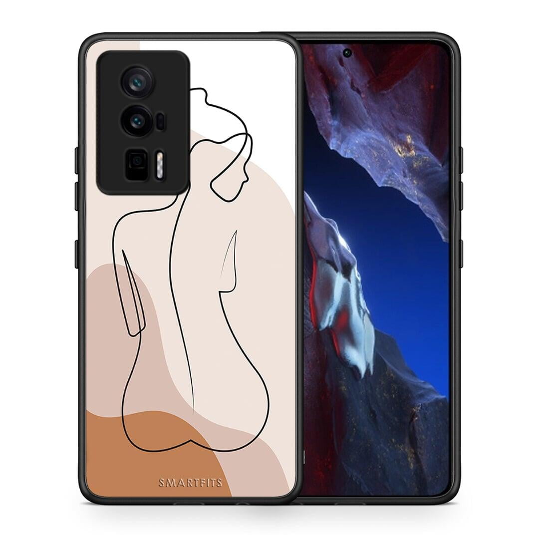 Θήκη Xiaomi Poco F5 Pro / Redmi K60 Pro LineArt Woman από τη Smartfits με σχέδιο στο πίσω μέρος και μαύρο περίβλημα | Xiaomi Poco F5 Pro / Redmi K60 Pro LineArt Woman Case with Colorful Back and Black Bezels