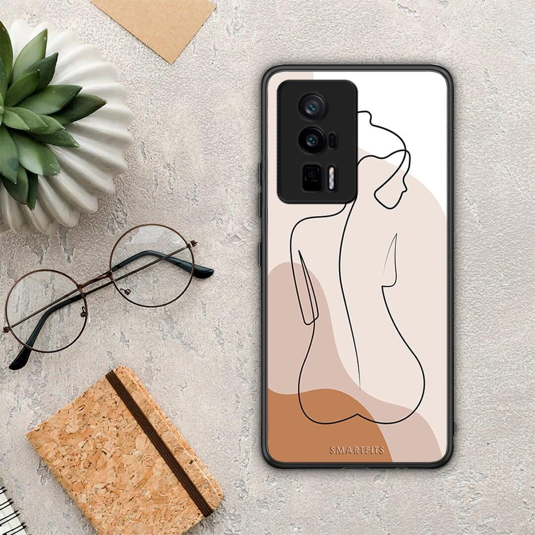 Θήκη Xiaomi Poco F5 Pro / Redmi K60 Pro LineArt Woman από τη Smartfits με σχέδιο στο πίσω μέρος και μαύρο περίβλημα | Xiaomi Poco F5 Pro / Redmi K60 Pro LineArt Woman Case with Colorful Back and Black Bezels