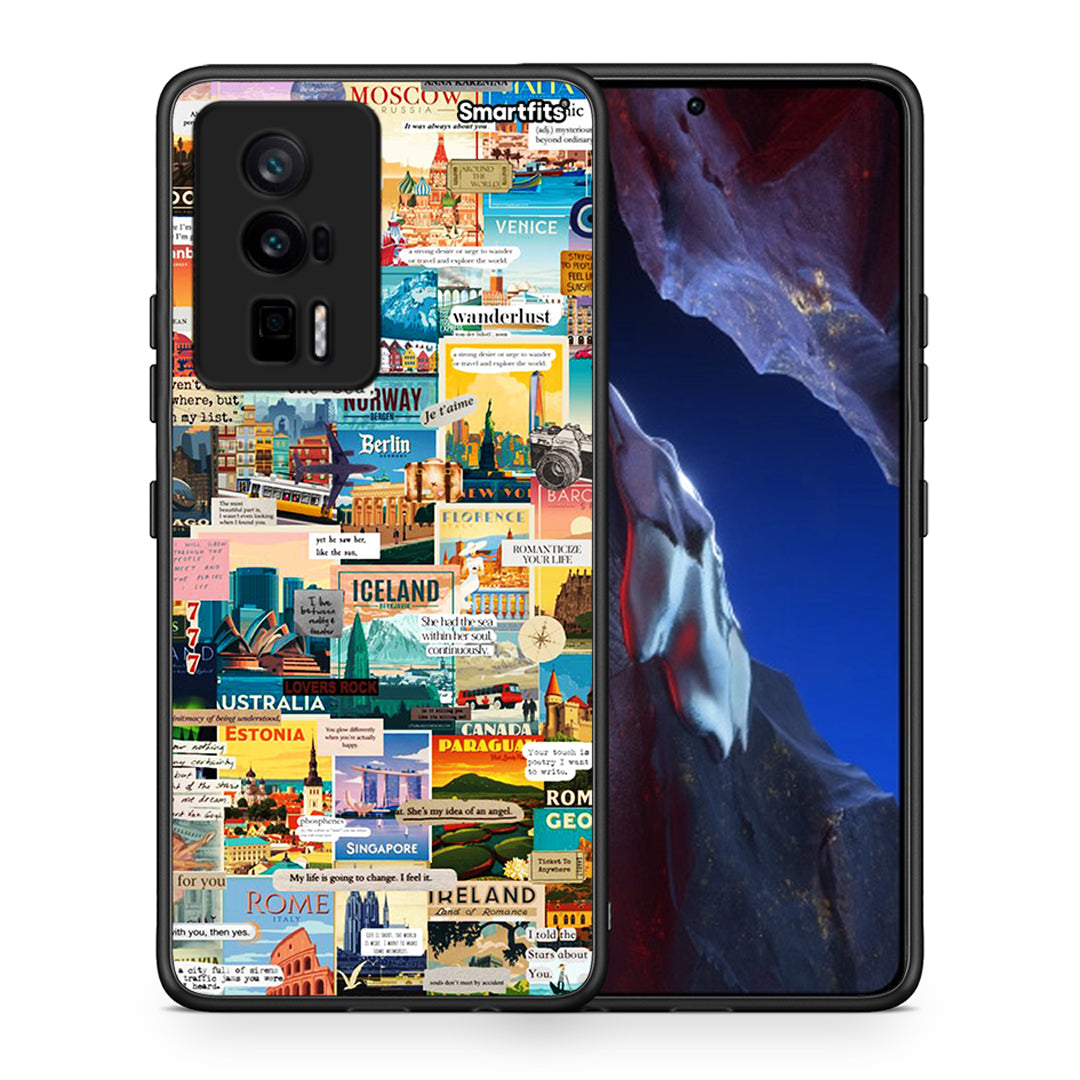 Θήκη Xiaomi Poco F5 Pro / Redmi K60 Pro Live To Travel από τη Smartfits με σχέδιο στο πίσω μέρος και μαύρο περίβλημα | Xiaomi Poco F5 Pro / Redmi K60 Pro Live To Travel Case with Colorful Back and Black Bezels