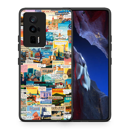 Θήκη Xiaomi Poco F5 Pro / Redmi K60 Pro Live To Travel από τη Smartfits με σχέδιο στο πίσω μέρος και μαύρο περίβλημα | Xiaomi Poco F5 Pro / Redmi K60 Pro Live To Travel Case with Colorful Back and Black Bezels