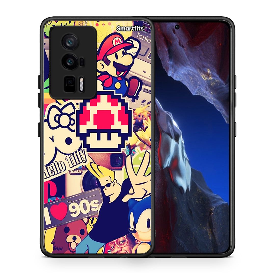 Θήκη Xiaomi Poco F5 Pro / Redmi K60 Pro Love The 90s από τη Smartfits με σχέδιο στο πίσω μέρος και μαύρο περίβλημα | Xiaomi Poco F5 Pro / Redmi K60 Pro Love The 90s Case with Colorful Back and Black Bezels