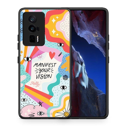 Θήκη Xiaomi Poco F5 Pro / Redmi K60 Pro Manifest Your Vision από τη Smartfits με σχέδιο στο πίσω μέρος και μαύρο περίβλημα | Xiaomi Poco F5 Pro / Redmi K60 Pro Manifest Your Vision Case with Colorful Back and Black Bezels