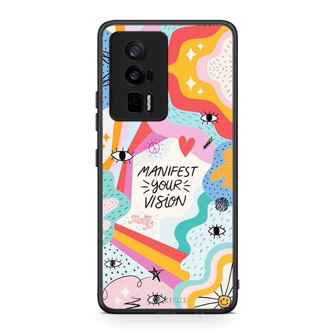 Θήκη Xiaomi Poco F5 Pro / Redmi K60 Pro Manifest Your Vision από τη Smartfits με σχέδιο στο πίσω μέρος και μαύρο περίβλημα | Xiaomi Poco F5 Pro / Redmi K60 Pro Manifest Your Vision Case with Colorful Back and Black Bezels